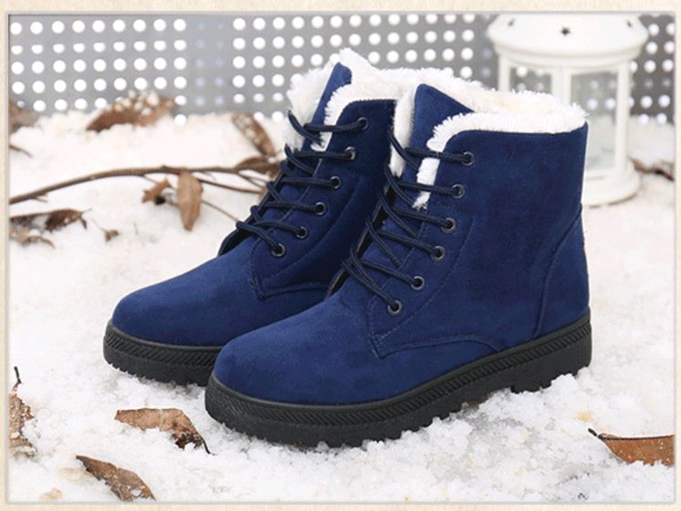 Women Pure Color Warm Winter Snow Boots