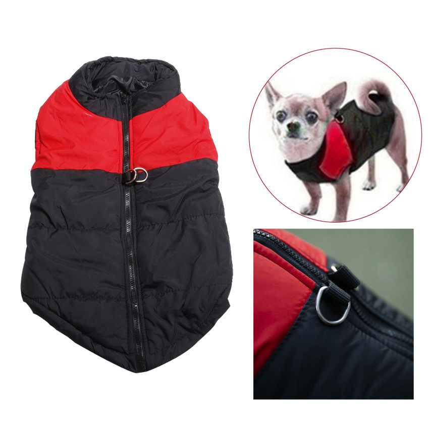 2pcs Pet Down Jacket Dog Coat Wateproof Winter Padded Puppy Clothes