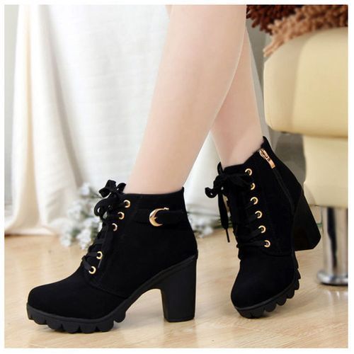 High-heeled Casual Women Boots Thick-soled Large Size Boots Ladies Heels