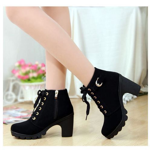 High-heeled Casual Women Boots Thick-soled Large Size Boots Ladies Heels
