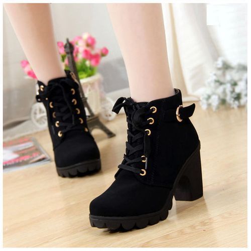High-heeled Casual Women Boots Thick-soled Large Size Boots Ladies Heels