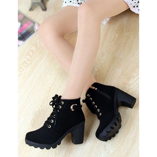 High-heeled Casual Women Boots Thick-soled Large Size Boots Ladies Heels