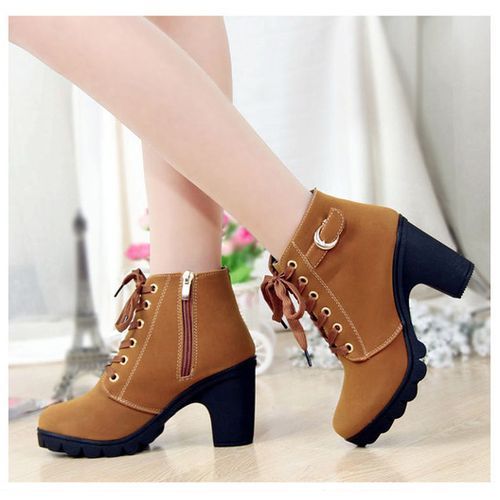 High-heeled Casual Women Boots Thick-soled Large Size Boots Ladies Heels