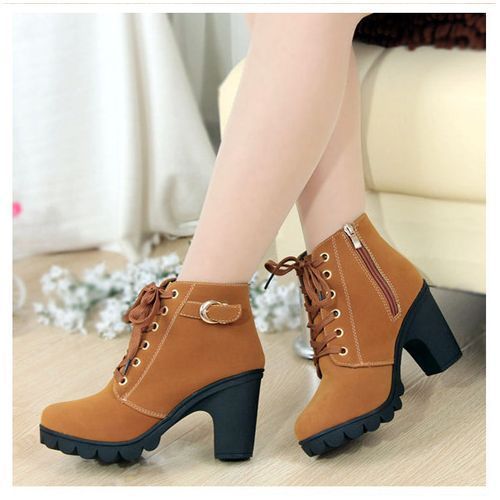 High-heeled Casual Women Boots Thick-soled Large Size Boots Ladies Heels