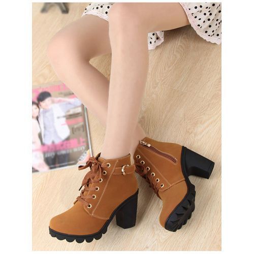 High-heeled Casual Women Boots Thick-soled Large Size Boots Ladies Heels