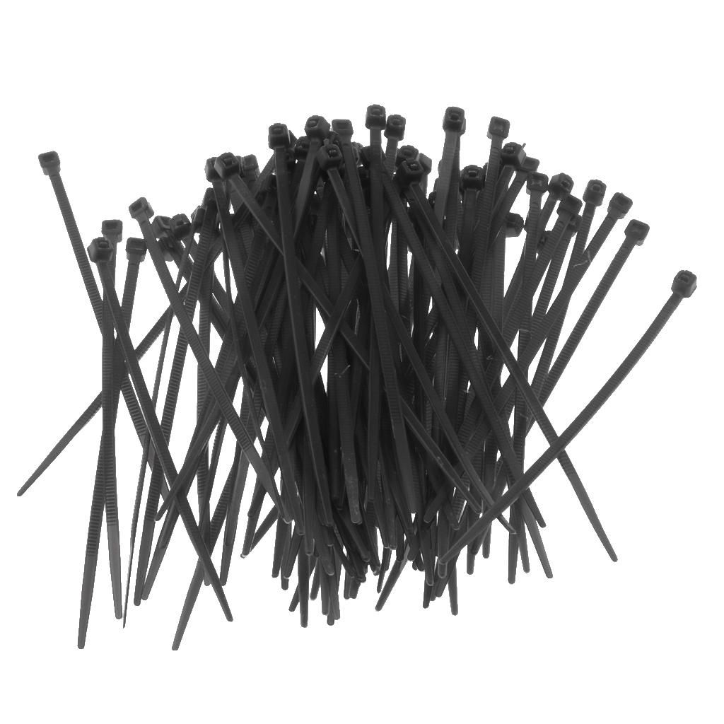 100 Pieces Strong Nylon Cable Wire Zip Ties, Reusable Black Black