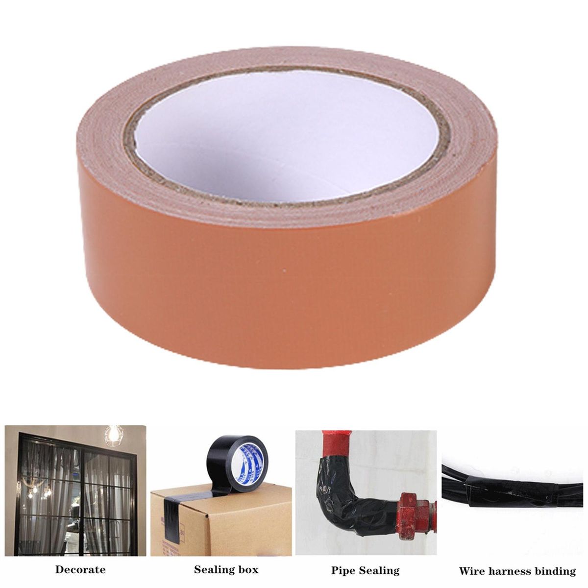 Adhesive Splicing Tape Sticky Cloth Duct Tape For Cable 60mmx10m Brown