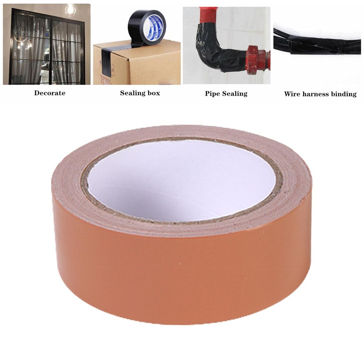 Adhesive Splicing Tape Sticky Cloth Duct Tape For Cable 60mmx10m Brown