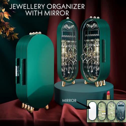 Foldable Jewelry Earrings Necklace Display Organizer