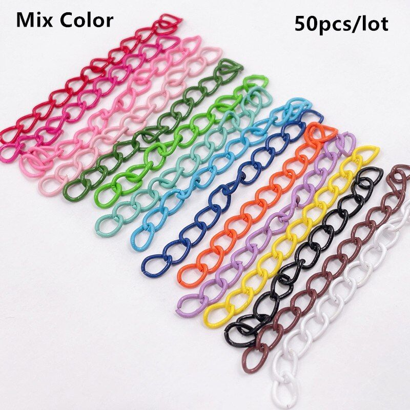 50pcs 50mm Bulk Extension Chain Bulk Ending End Connectors
