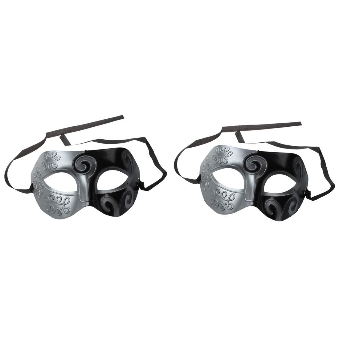Mens Adult Masquerade Greek Roman Facial Mask for Fancy Dress Masked Ball Silver