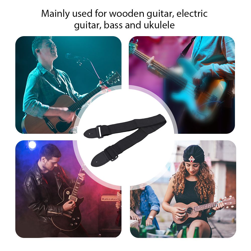 Guitar Strap Adjustable Length For Bass & Electric Guitar