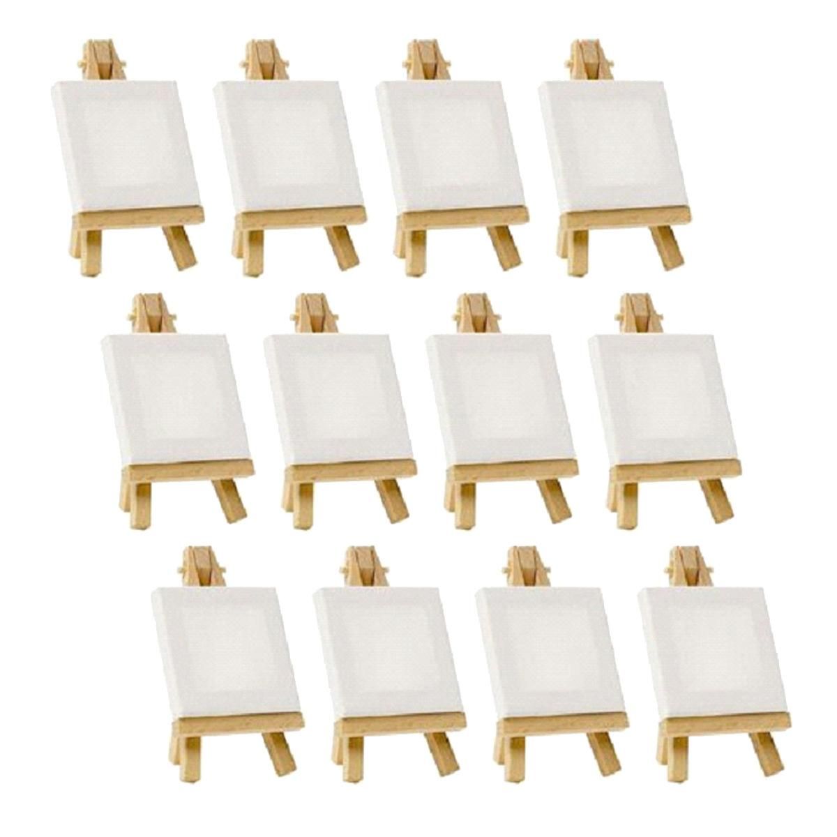 Wooden handicraft creative mini easel oil painting white canvas children's painting tools hand-painted home decoration Mini section - about 23cm