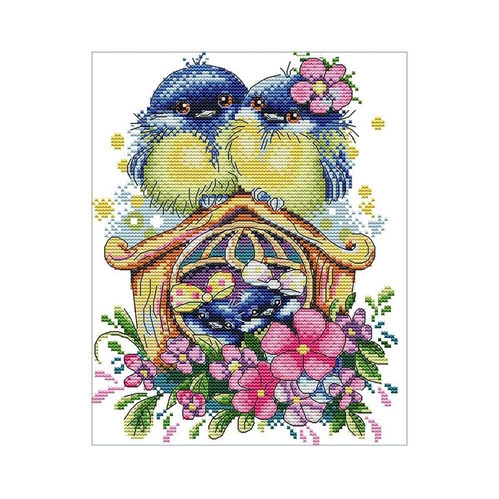 14CT Printed Embroidery Cloth Kits for Beginners Warm Home 2