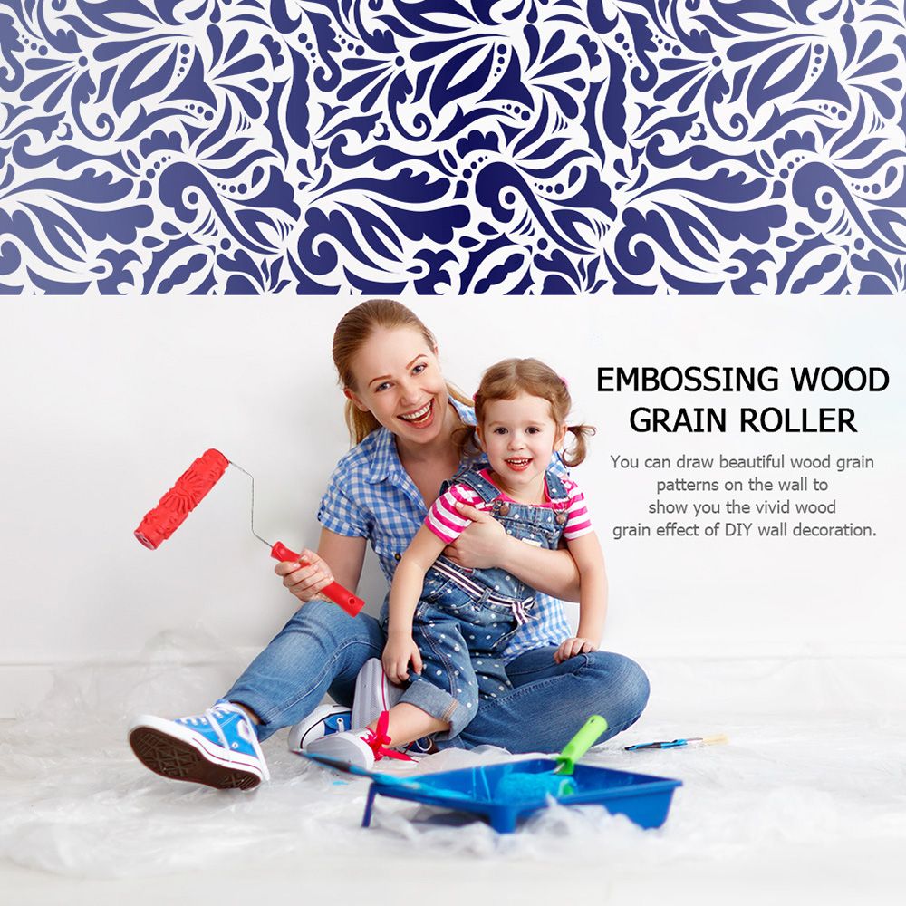 Wood Graining  Wall Paint  Tool Decoration DIY Rubber Roll