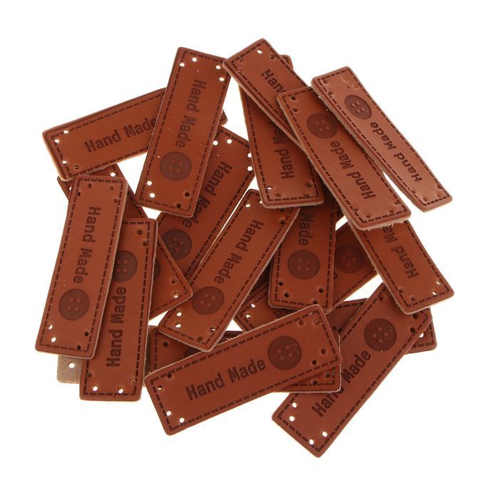 PU Leather Clothes Tags Labels Handmade For Jeans Bags Shoes Garment