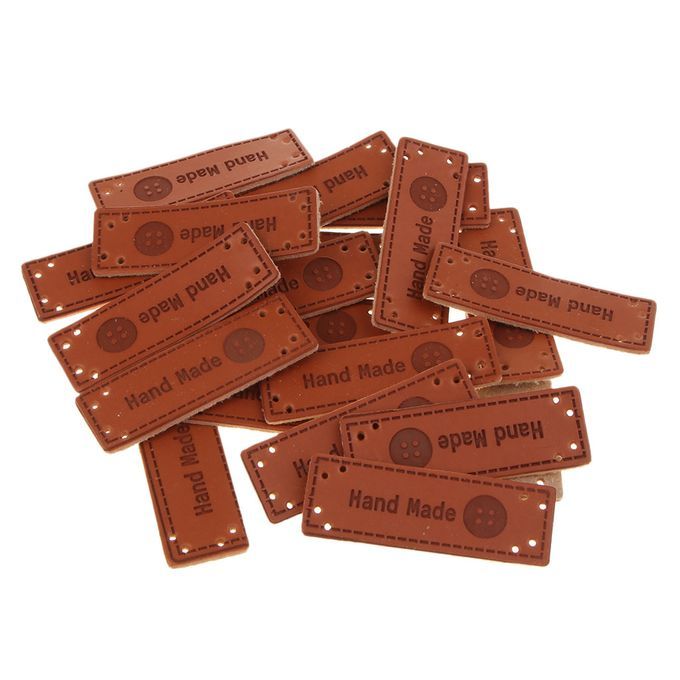 PU Leather Clothes Tags Labels Handmade For Jeans Bags Shoes Garment