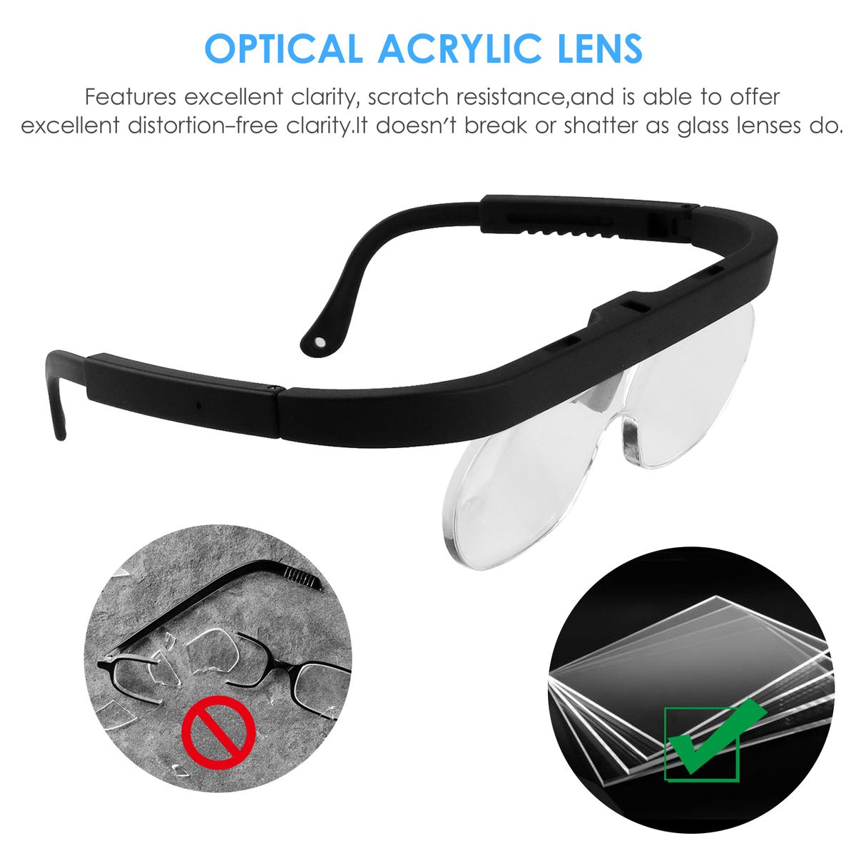 1.5/2.5/3.5X Magnifying Glasses Magnifying Headset Head
