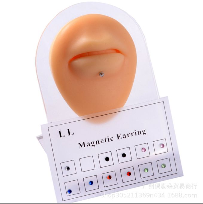 12pc No-hole Nose Studs Diamond Magnetic Nose Studs Ear Nose Lips Studs