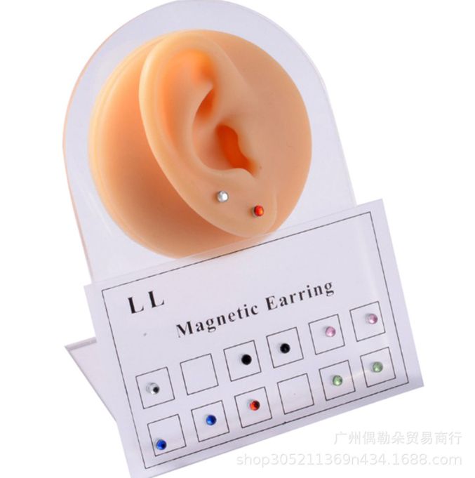 12pc No-hole Nose Studs Diamond Magnetic Nose Studs Ear Nose Lips Studs
