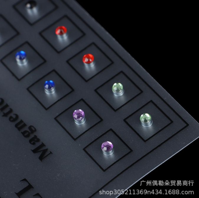 12pc No-hole Nose Studs Diamond Magnetic Nose Studs Ear Nose Lips Studs