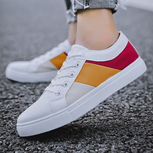 Size 41-47 Youth Men's Cool Flat Canvas Shoes-White