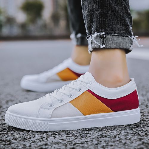 Size 41-47 Youth Men's Cool Flat Canvas Shoes-White