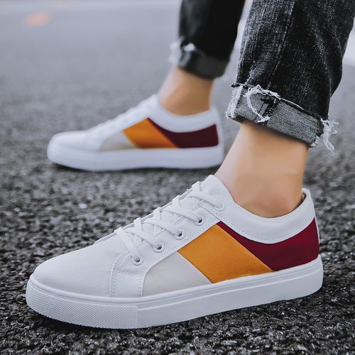 Size 41-47 Youth Men's Cool Flat Canvas Shoes-White
