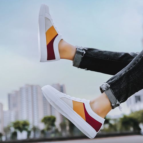 Size 41-47 Youth Men's Cool Flat Canvas Shoes-White