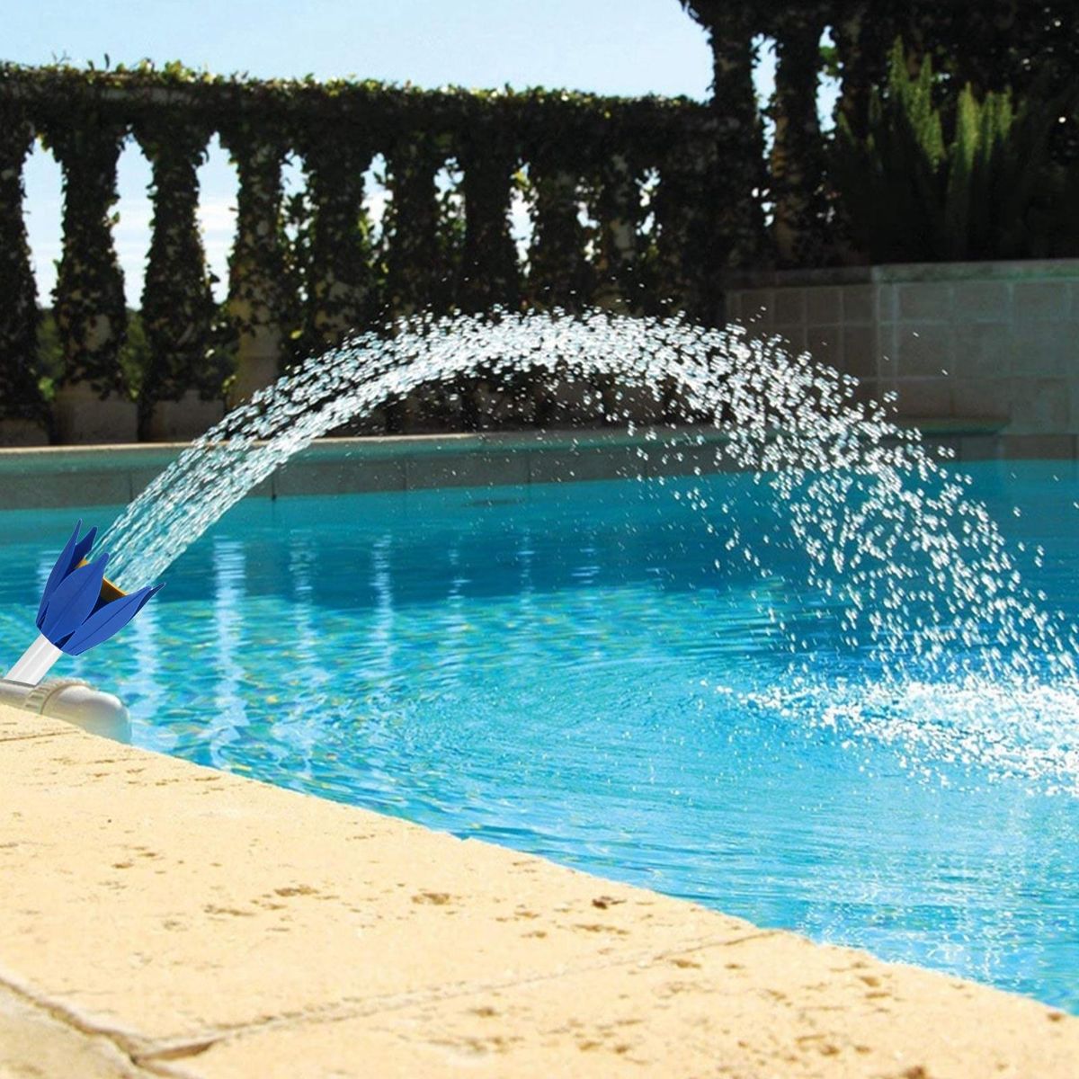 Adjustable Pool Flower Waterfall Outdoor Swimming Pool Sprinkler Spray Blue