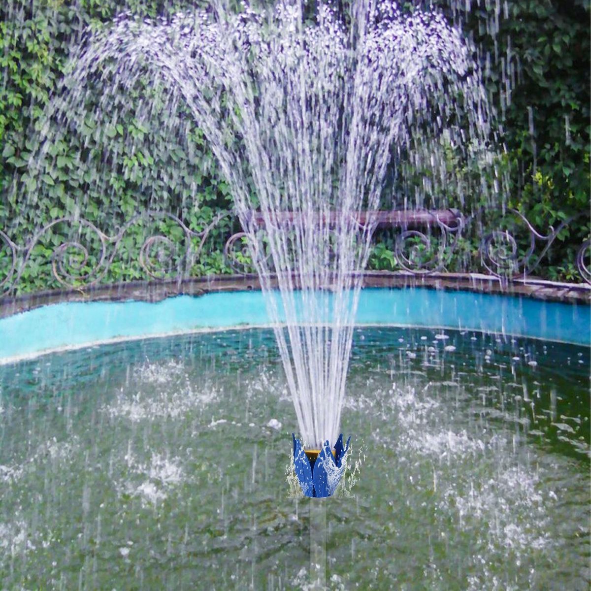 Adjustable Pool Flower Waterfall Outdoor Swimming Pool Sprinkler Spray Blue