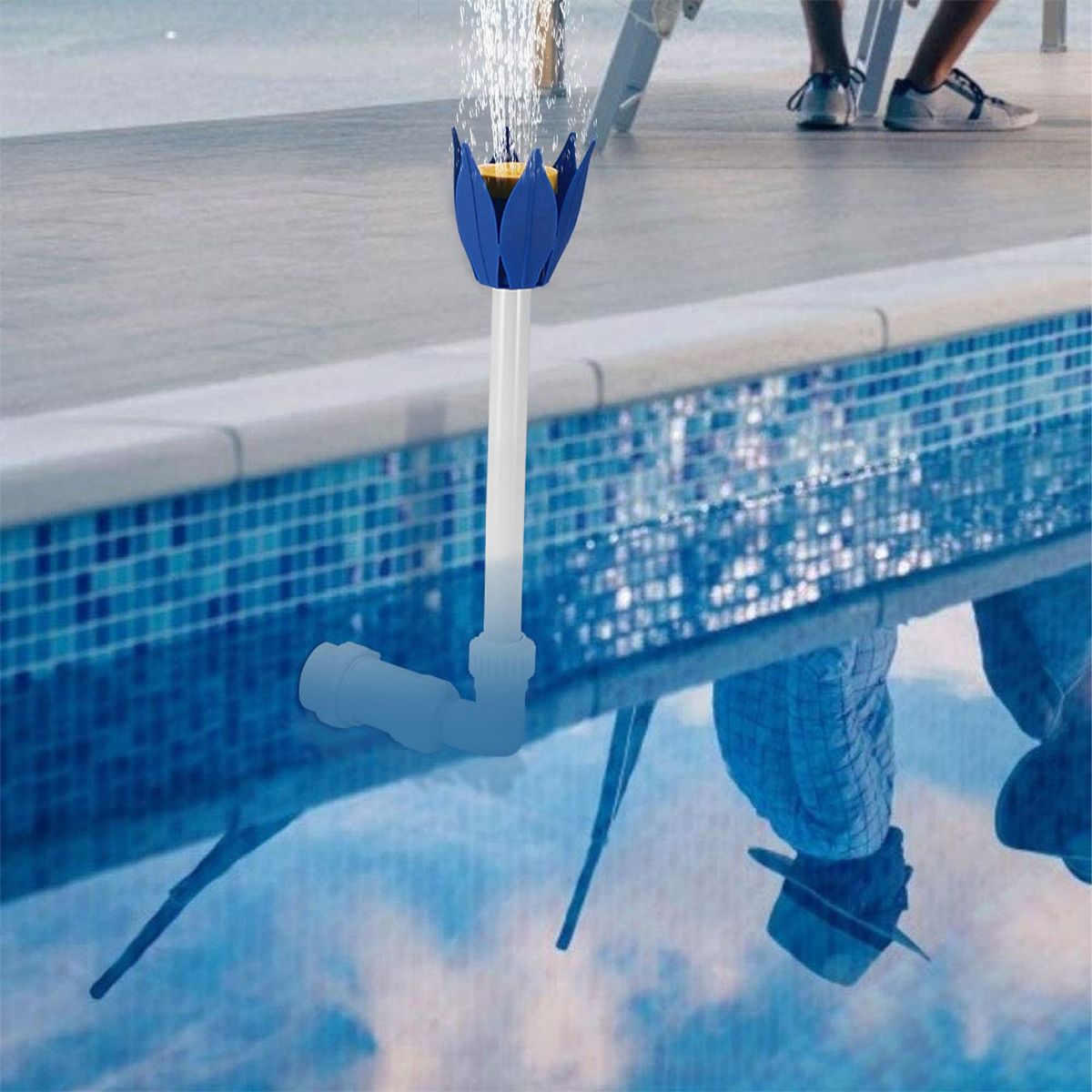 Adjustable Pool Flower Waterfall Outdoor Swimming Pool Sprinkler Spray Blue