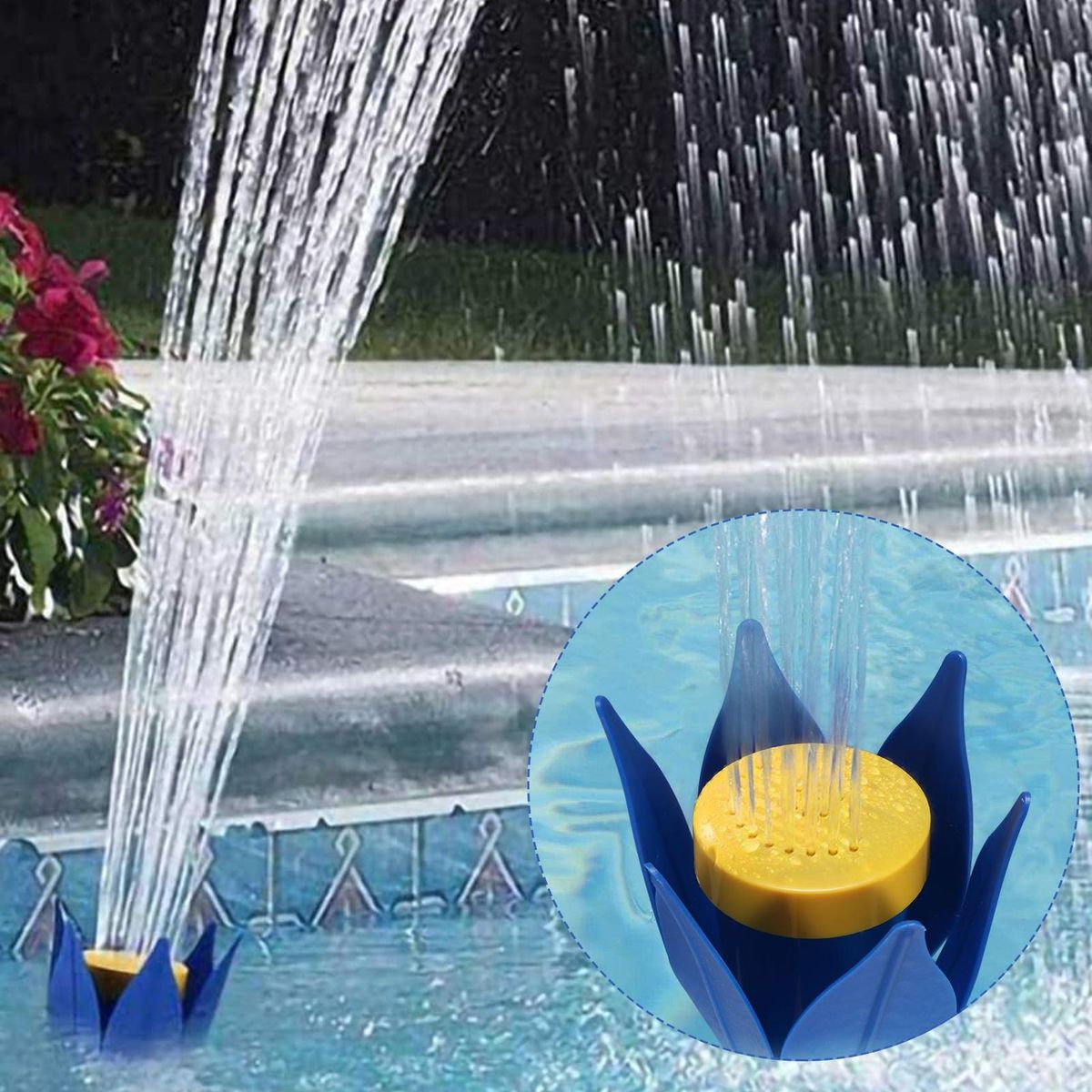 Adjustable Pool Flower Waterfall Outdoor Swimming Pool Sprinkler Spray Blue