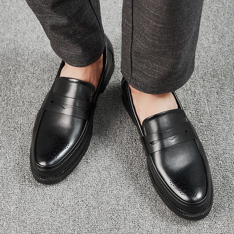 Mens Oxfords Shoes Formal Business Office Loafers-Black