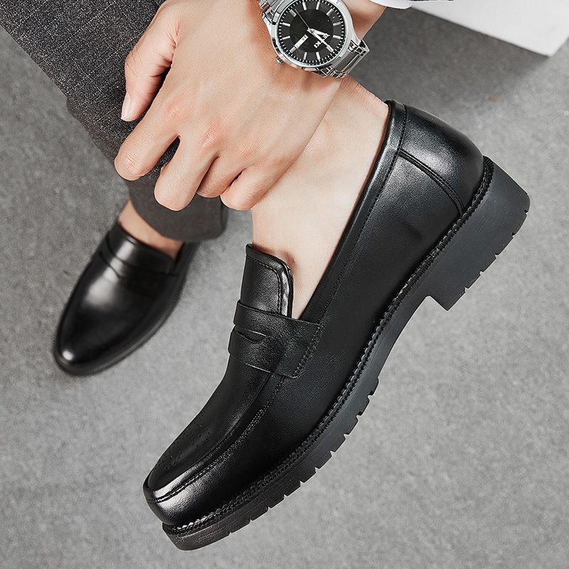 Mens Oxfords Shoes Formal Business Office Loafers-Black