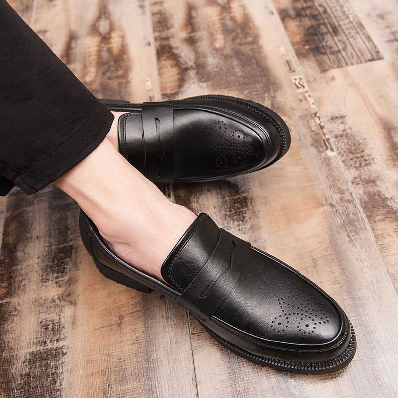 Mens Oxfords Shoes Formal Business Office Loafers-Black