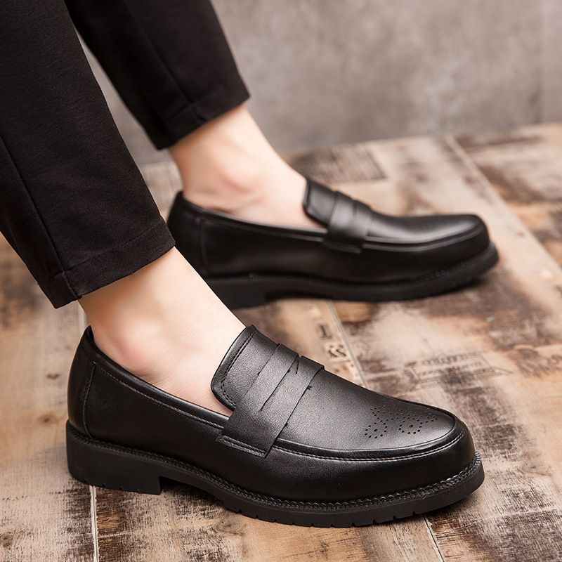 Mens Oxfords Shoes Formal Business Office Loafers-Black