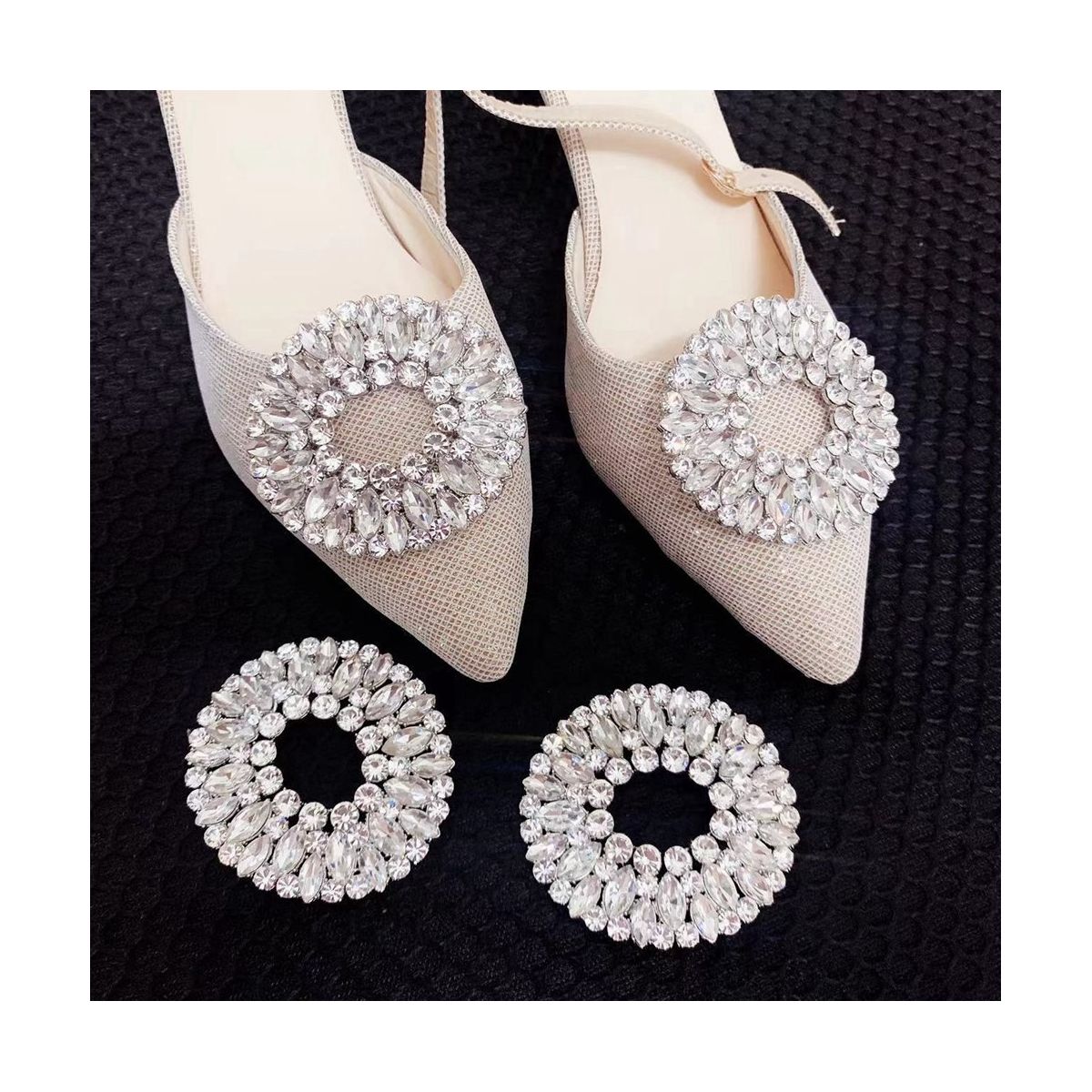 1Pair Detachable Shoes Decorations Shiny Crystal Shoes Clip