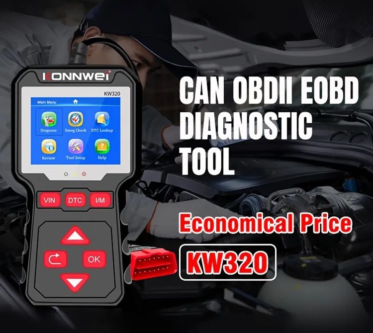 KW320 CAN OBD2 EOBD Car Scanner Car OBD II Diagnostic Tool Scanner Code Reader & Eraser