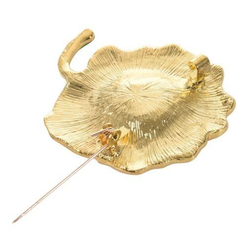 Red Poppy Flower Diamond Crystal Broach Banquet Badge