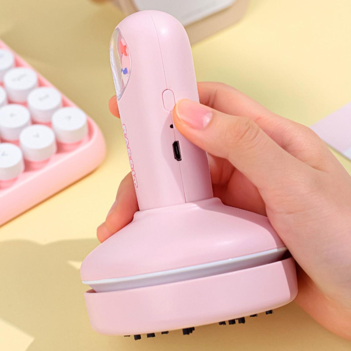 1 Set Mini Vacuum Cleaner Vacuum Cleaner Computer Keyboard Cleaning Tool Pink