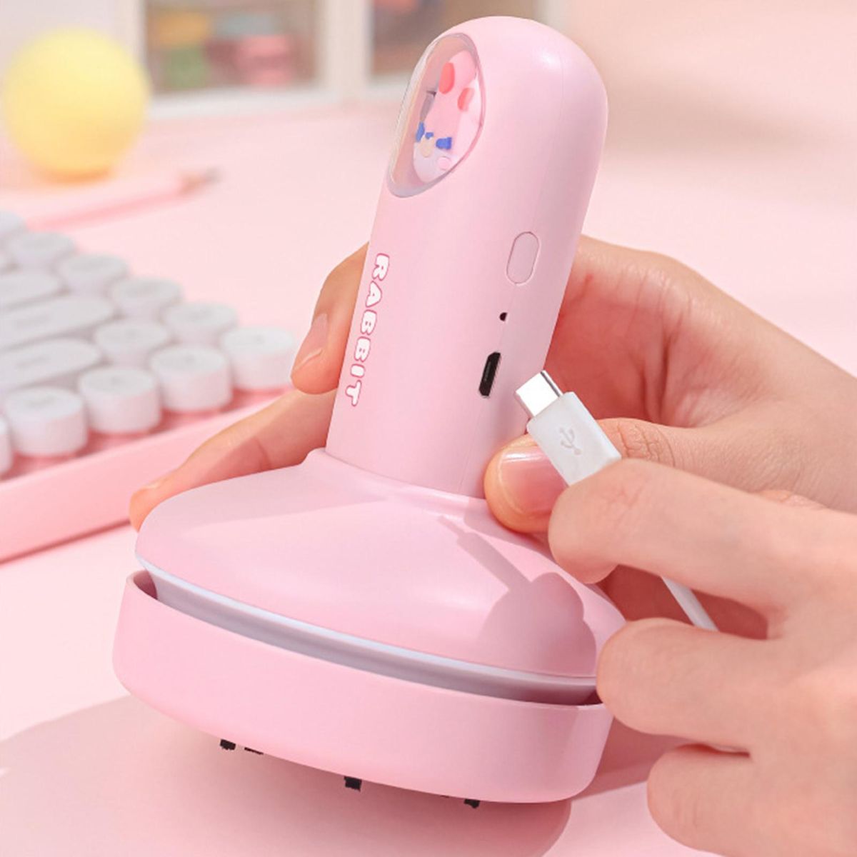1 Set Mini Vacuum Cleaner Vacuum Cleaner Computer Keyboard Cleaning Tool Pink