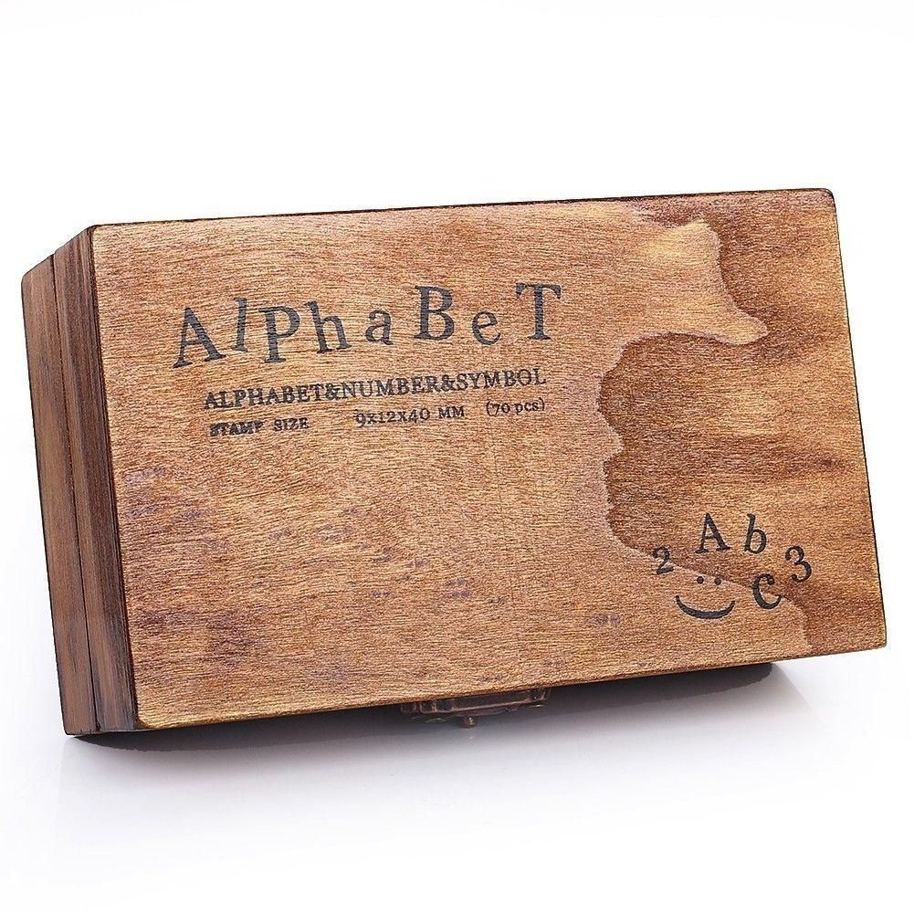 70pcs Multi-purpose Alphabet Letter Number Wood Rubber