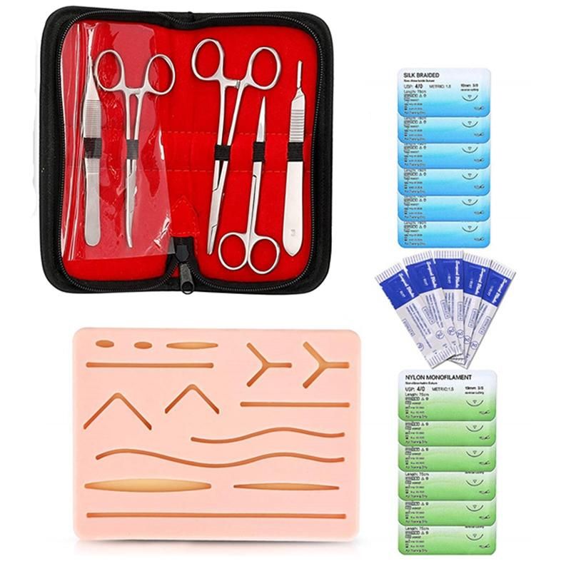 Multi-style Complete Suture Kit for Students,Including Silicone Suture Pad and Suture Tool Practice Suture Kit for Suture Training