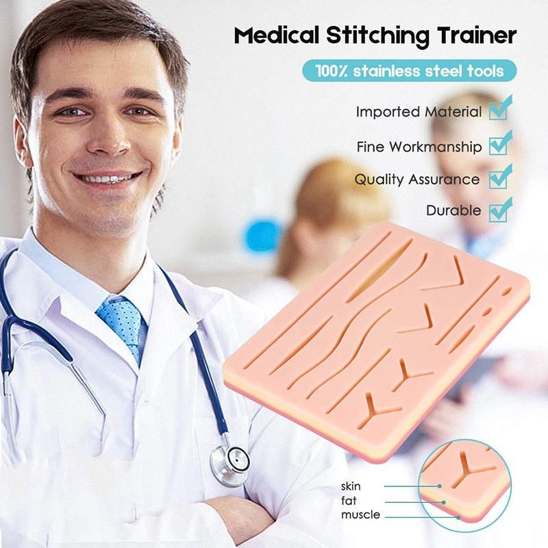 Multi-style Complete Suture Kit for Students,Including Silicone Suture Pad and Suture Tool Practice Suture Kit for Suture Training