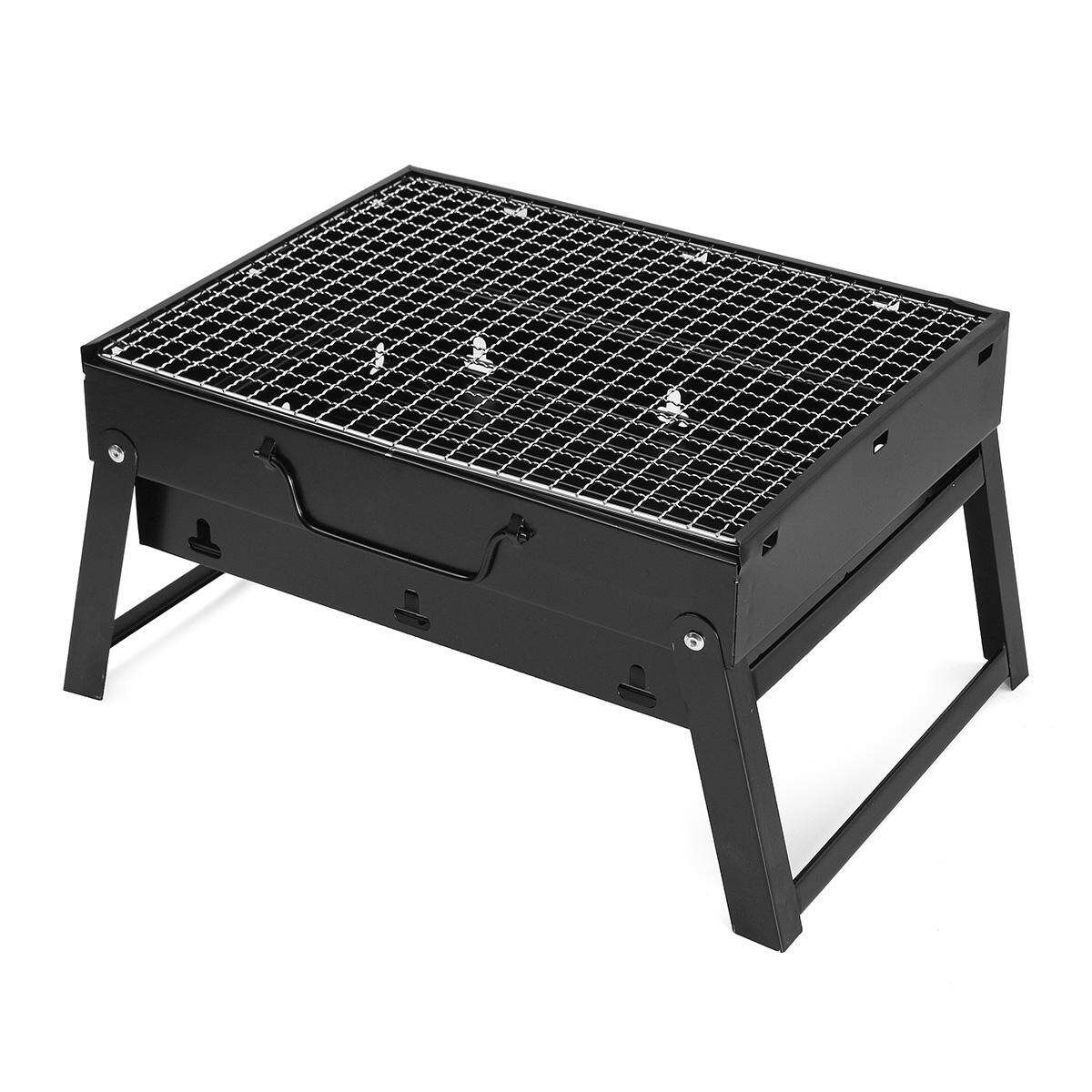 Portable Charcoal Folded Barbecue Oven Cooking Picnic Camping BBQ Grill Black