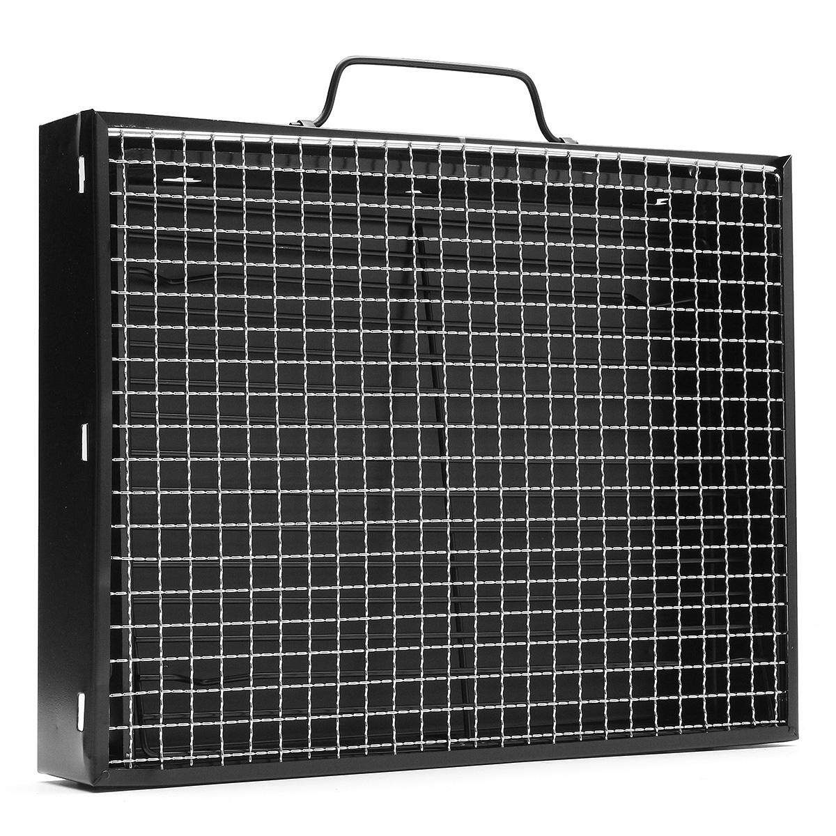 Portable Charcoal Folded Barbecue Oven Cooking Picnic Camping BBQ Grill Black