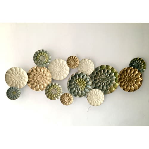 Stratton Home Decor Green - Gold - White Multi Plates Metal Wall Decor