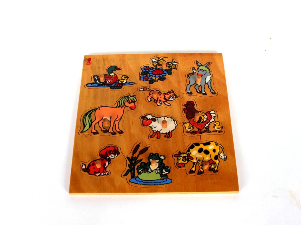 Animal Figure Puzzle Toy Wooden Game Board as Gift Early Educational Aid for Children Model Parts Learning Development