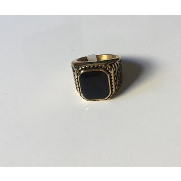 Men's Imprint Signature Steel Ring- Gold
